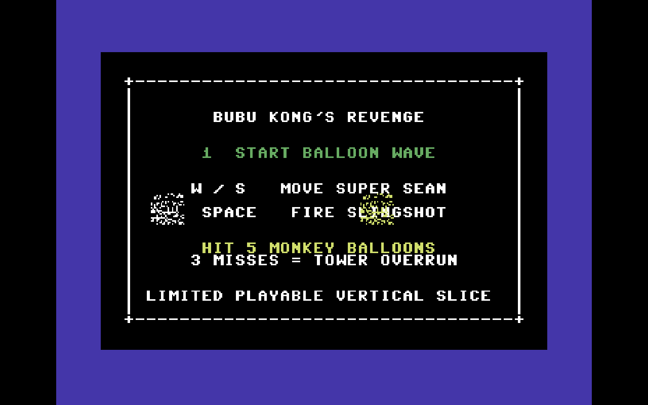Bubu Kong’s Revenge — Commodore 64 runtime screenshot 2