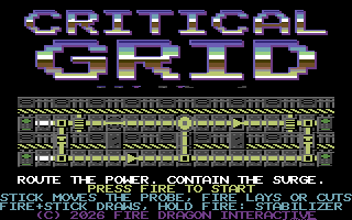 Critical Grid — Commodore 64 runtime screenshot 1